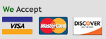 We Accept Visa Mastercard and Discover